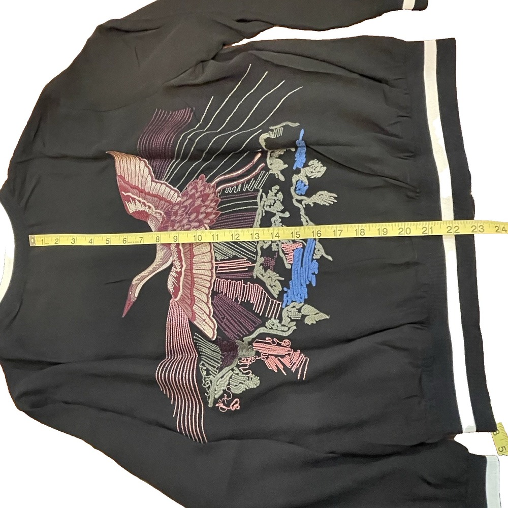For The Republic Women's L Reversible Embroidered Boho Lightweight Bomber Jacket - Picture 11 of 12